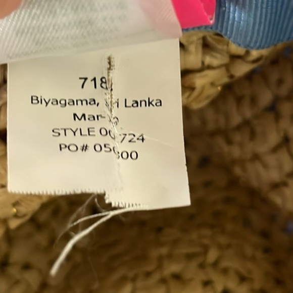 Lilly Pulitzer Sea to Shining Sea Print Pink and Blue Woven Hat - Picture 11 of 11